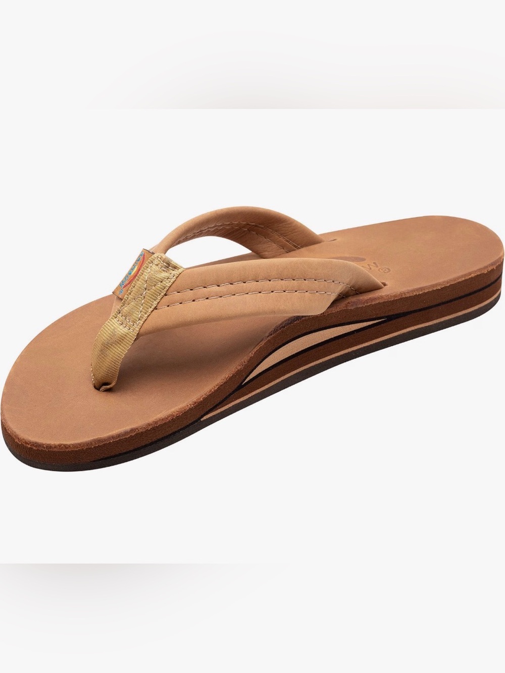 Rainbow Women Leather Flip Flop Sandals - Brown and Black